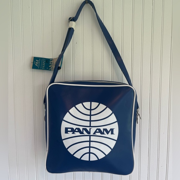 Pan Am Defiance Travel Bag - Vintage White & Pan Am Blue PVC Luggage For Men